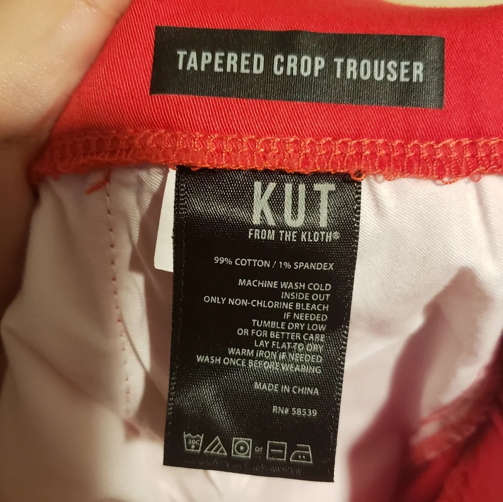 Kut from the Kloth Trousers Tapered Crop Leg‎ Size 16W New